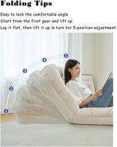 Adjustable Cozy Reclining Foldable Backrest Floor Chair cum Bed - 85 x 135 cm